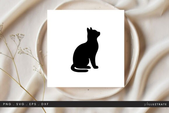 Cat Looking Up SVG Clipart for Embroidery