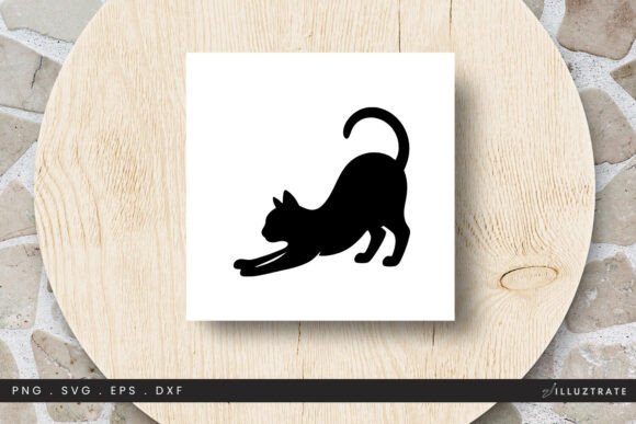 Cat Stretching SVG Clipart for Graphics and Crafts