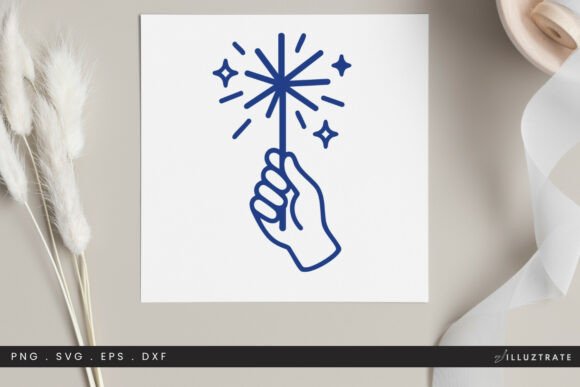 CrafHand Holding Sparkler SVG Clipart for Graphics and Crafts