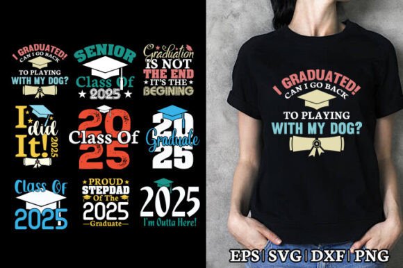 Graduation T-Shirt Design Bundle for Graphics and Crafts
