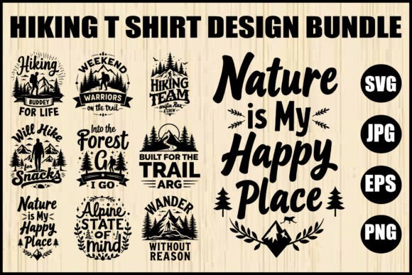 Hiking T-Shirt Quote Bundle: Graphics for Crafts & Brands