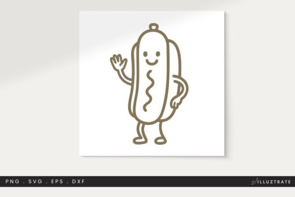 Hot Dog SVG Cut File Clipart PNG for Graphics and Crafts