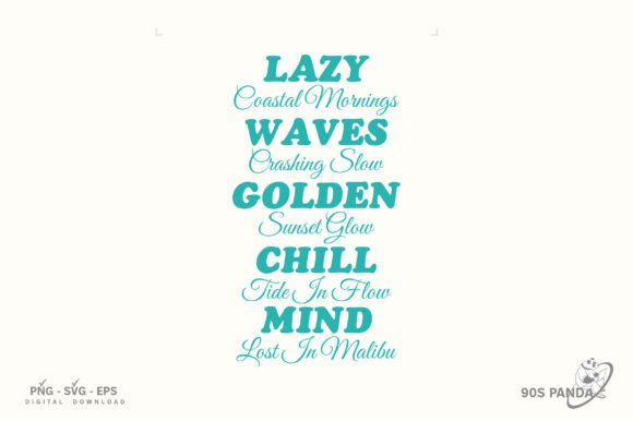 Lazy Wave Golden Chill Vibes Svg Png for Graphics and Crafts