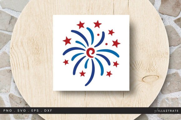 Patriotic Firework Burst SVG Clipart for Graphics and Crafts