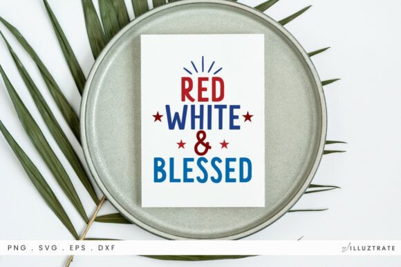 Red White Blessed SVG Clipart for Graphics and Crafts