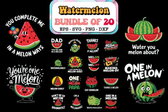 Watermelon Puns SVG Bundle: Fresh Graphics for Crafts